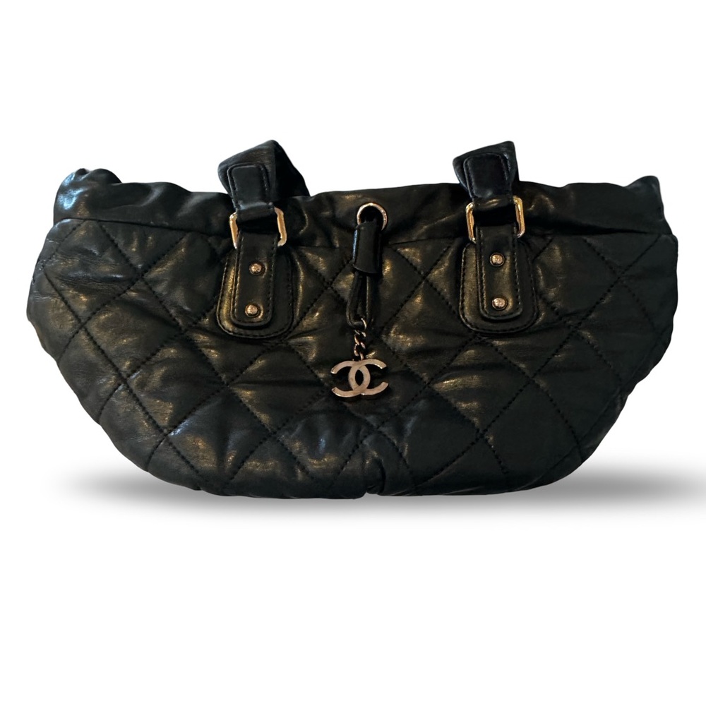 Chanel Black Quilted Shoulder Bag with Gold Hardware